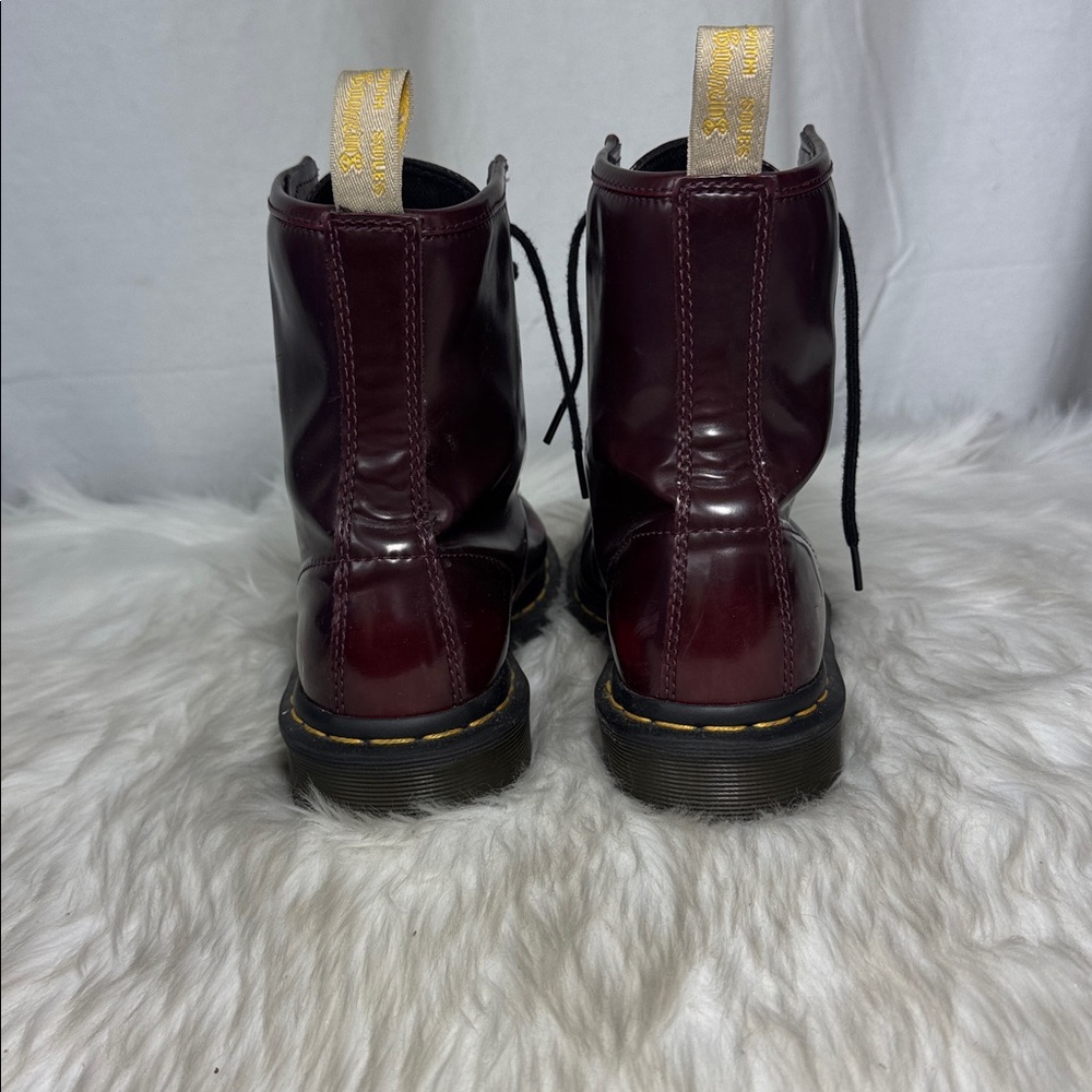 Dr. Martens 1460Vegan Leather Dark Red Combat Boots Sz 6 - Picture 4 of 8